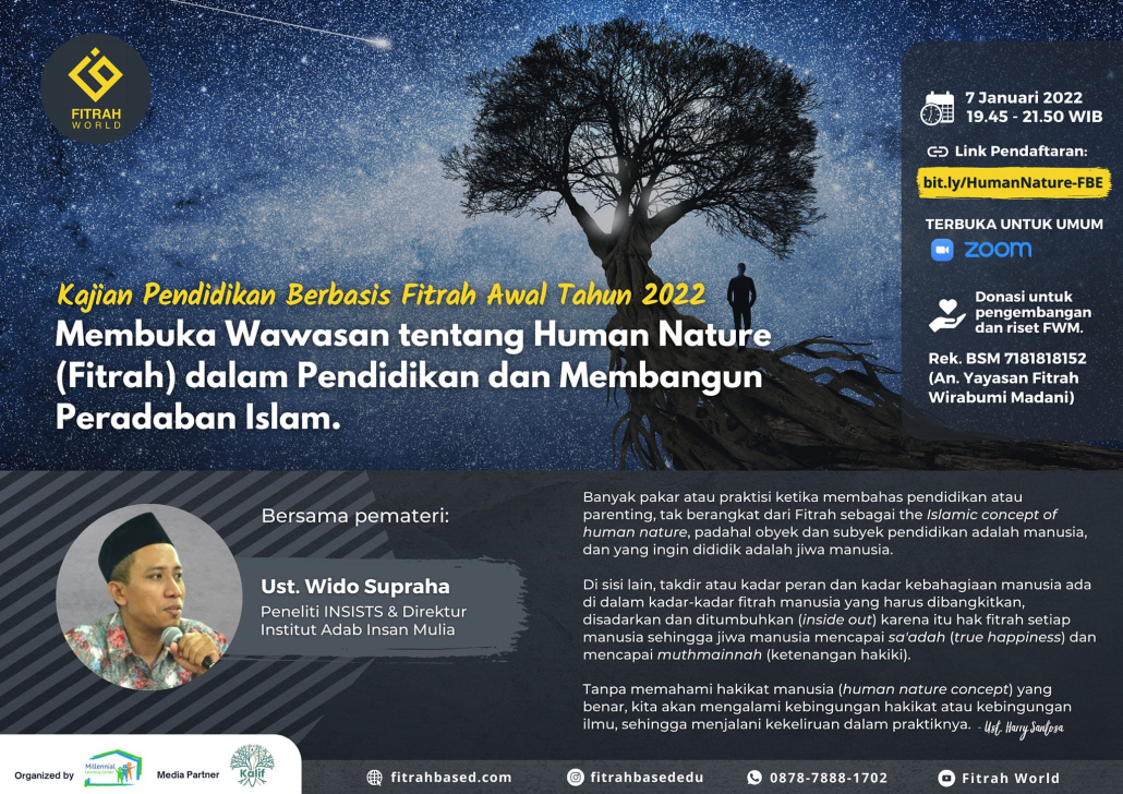 Kajian Ikuti Kajian Pendidikan Berbasis Fitrah Awal Tahun 2022 bersama Ustad Widodo Supraha